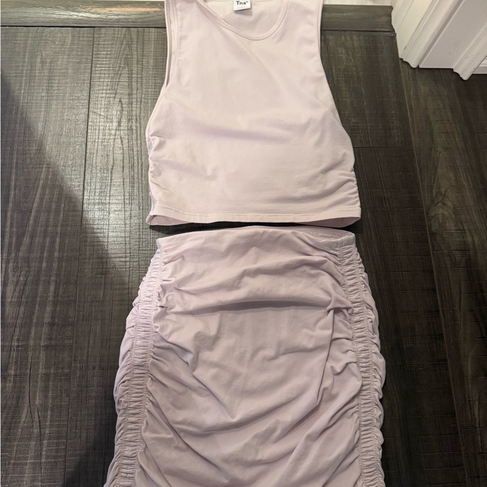 TNA Light Pink Top and skirt
